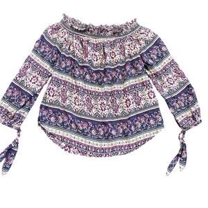 Beach Lunch Lounge Viscose Plum Tones purple Boho Top XS